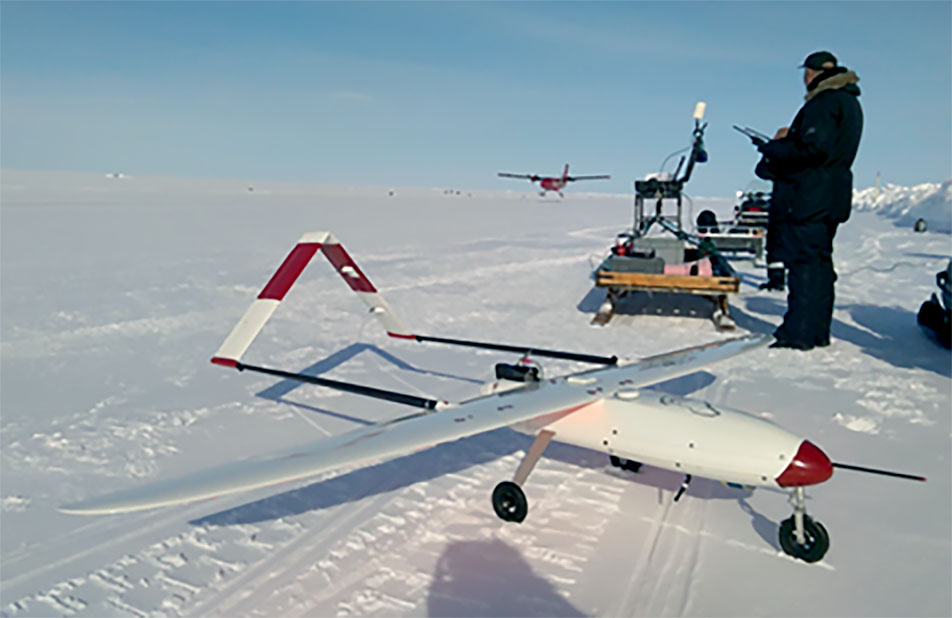 Drone flight testing in winter
