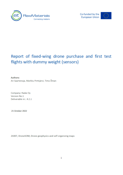 Fixed-wing drone purchase and first test flights with dummy weight (sensors)