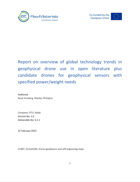 Overview of global technology trends in geophysical drone use in open literature plus candidate drones for geophysical sensors with specified power/weight needs